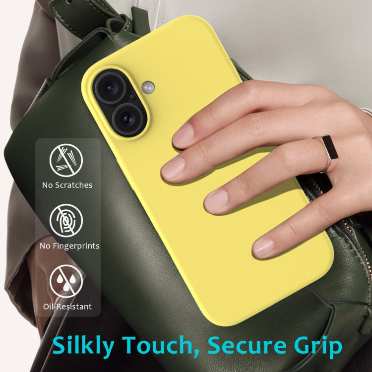 For iPhone 16 Solid Color Silicone Phone Case(Lemon Yellow) by buy2fix
