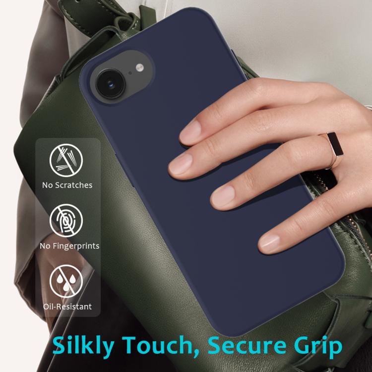 For iPhone 16e Solid Color Silicone Phone Case(Midnight Blue) - iPhone 16e Cases by buy2fix | Online Shopping UK | buy2fix