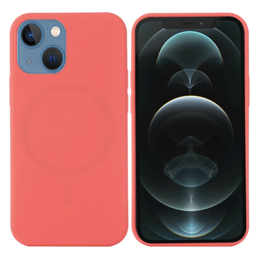 For iPhone 15 Shockproof Silicone Magsafe Phone Case(Pink Orange) by buy2fix