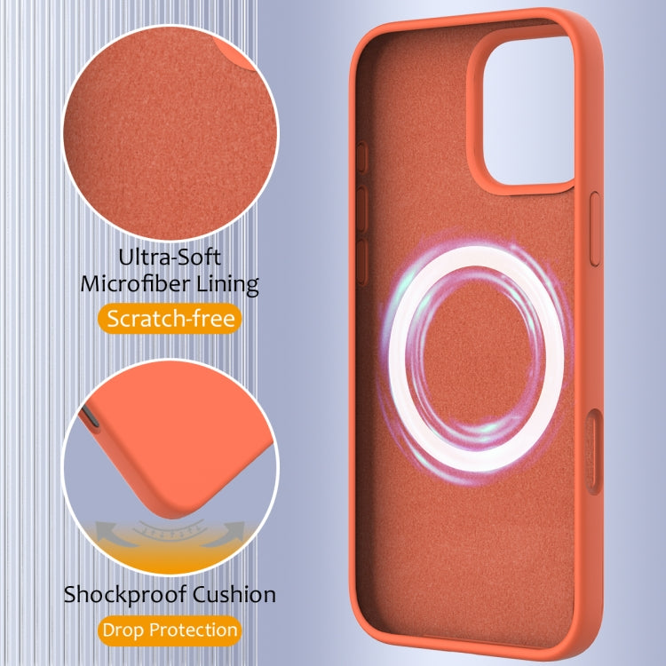 For iPhone 16 Pro Max Shockproof Silicone Magsafe Phone Case(Gold Orange) by buy2fix
