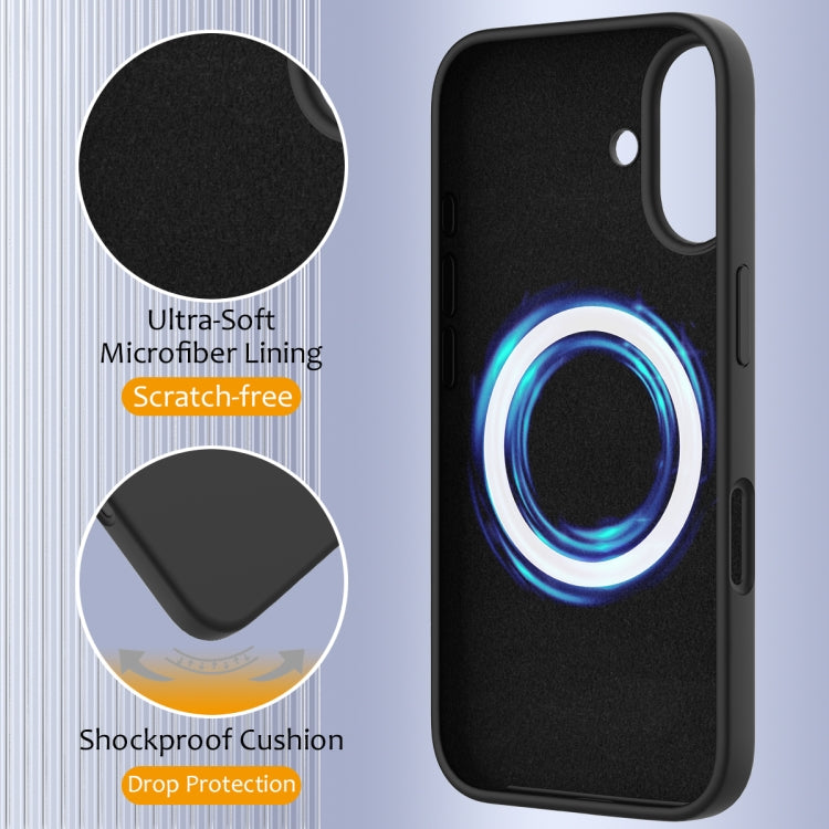 For iPhone 16 Plus Shockproof Silicone Magsafe Phone Case(Black) by buy2fix