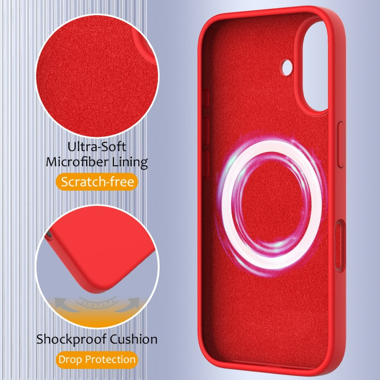 For iPhone 16 Plus Shockproof Silicone Magsafe Phone Case(Red) by buy2fix