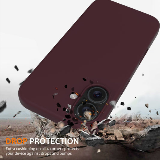 For iPhone 16 Plus Shockproof Silicone Magsafe Phone Case(Plum Color) by buy2fix