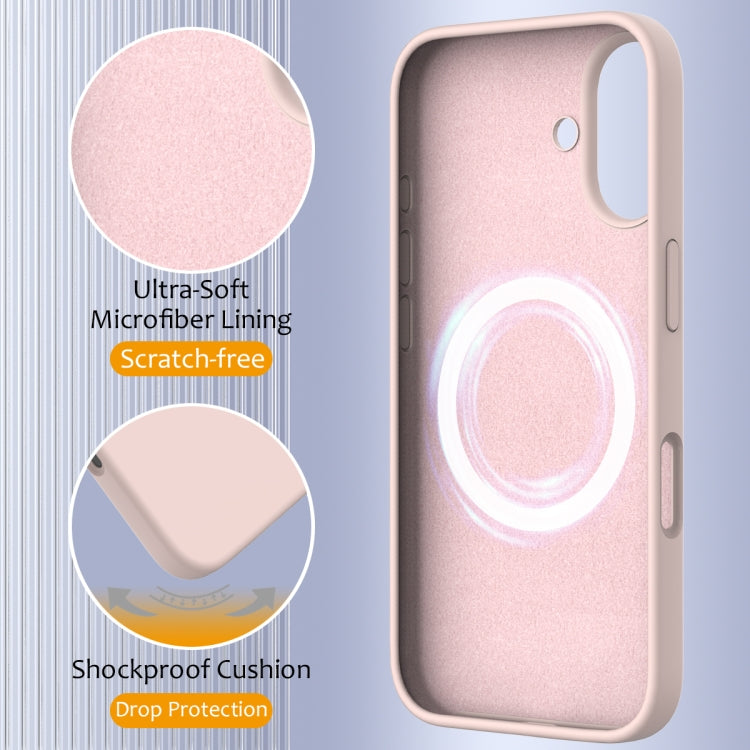 For iPhone 16 Plus Shockproof Silicone Magsafe Phone Case(Sand Pink) by buy2fix