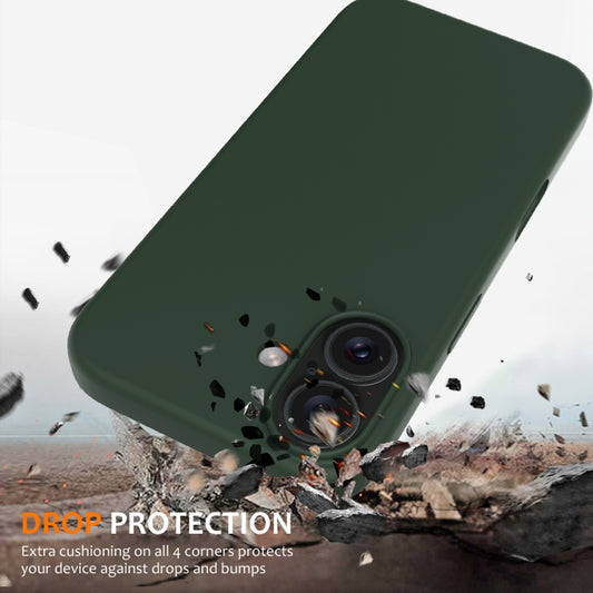 For iPhone 16 Plus Shockproof Silicone Magsafe Phone Case(Dark Green) by buy2fix