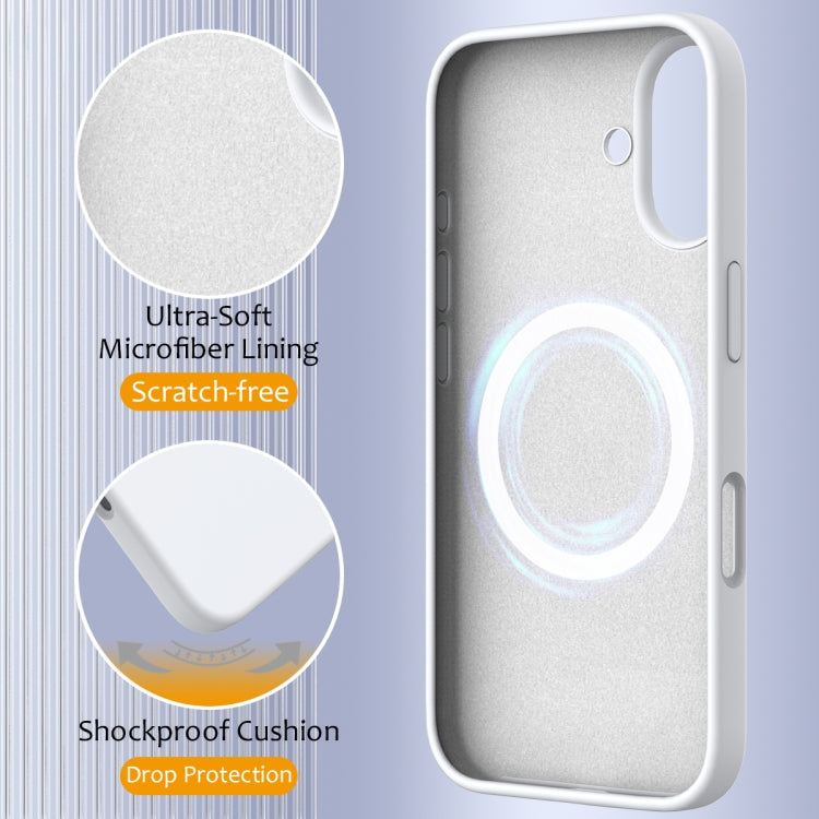 For iPhone 16 Shockproof Silicone Magsafe Phone Case(White) by buy2fix