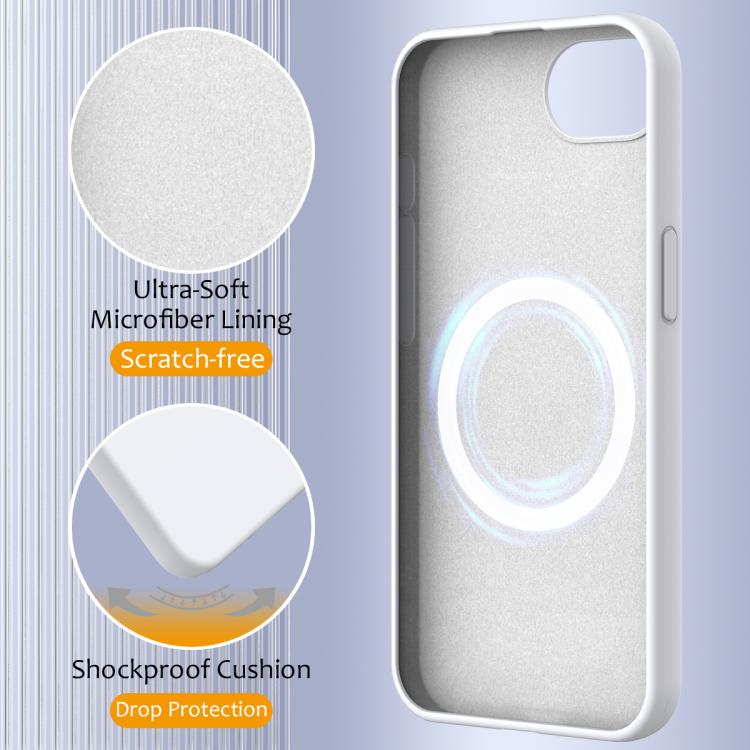 For iPhone 16e Shockproof Silicone Magsafe Phone Case(White) - iPhone 16e Cases by buy2fix | Online Shopping UK | buy2fix