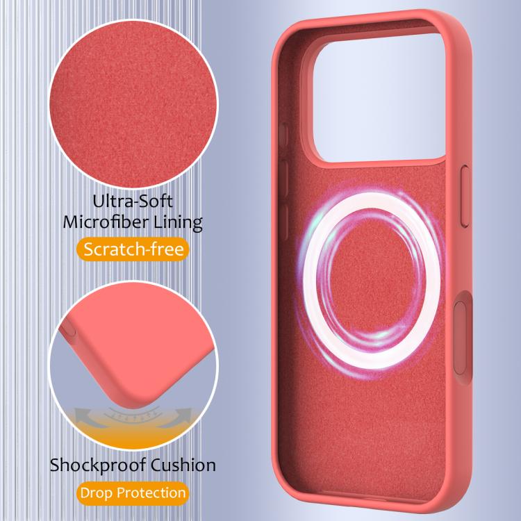 For iPhone 17 Pro Max Shockproof Silicone Magsafe Phone Case(Pink Orange) - iPhone 17 Pro Max Cases by buy2fix | Online Shopping UK | buy2fix