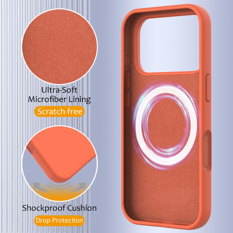 For iPhone 17 Pro Max Shockproof Silicone Magsafe Phone Case(Gold Orange) - iPhone 17 Pro Max Cases by buy2fix | Online Shopping UK | buy2fix