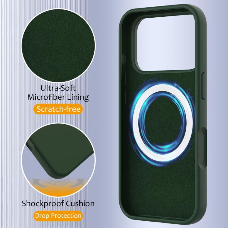 For iPhone 17 Pro Max Shockproof Silicone Magsafe Phone Case(Dark Green) - iPhone 17 Pro Max Cases by buy2fix | Online Shopping UK | buy2fix