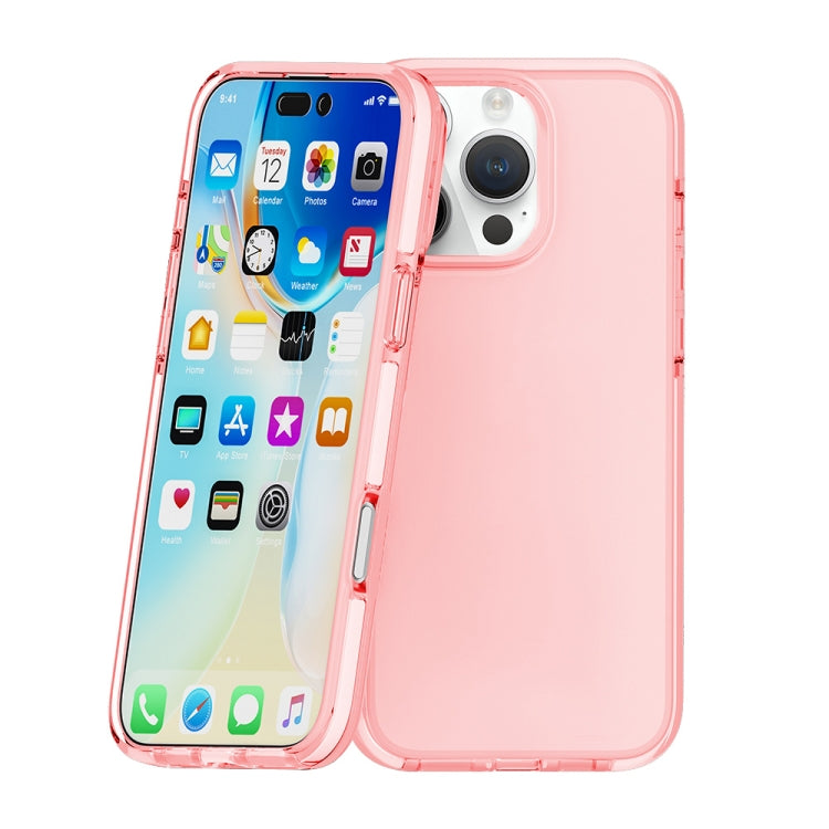 For iPhone 16 Pro Max Two-color Shockproof High Transparency TPU Phone Case(Pink) by buy2fix
