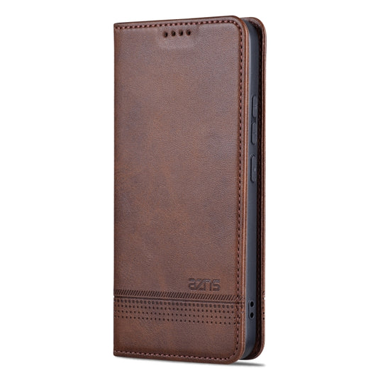 For Xiaomi 14 Pro AZNS Magnetic Calf Texture Flip Leather Phone Case(Dark Brown) by AZNS