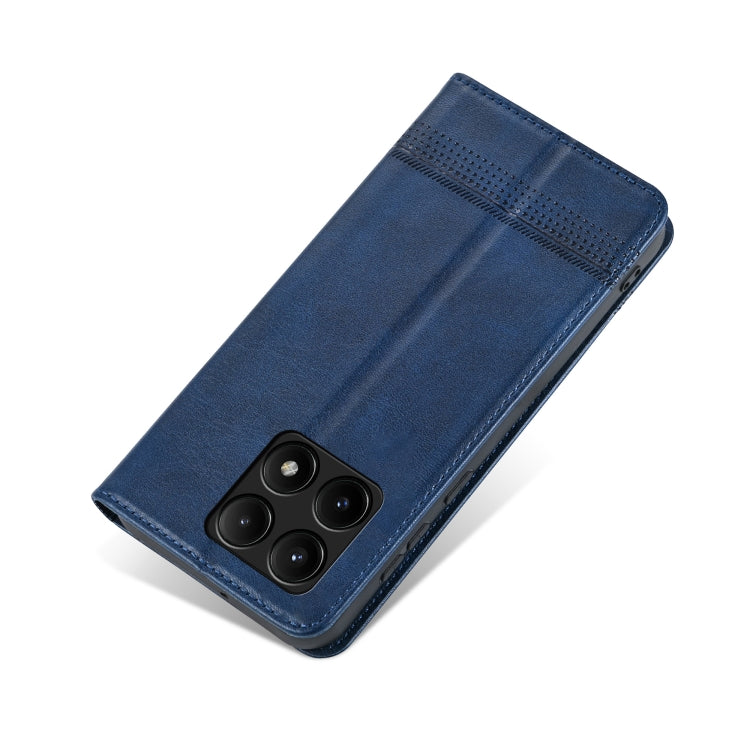 For Xiaomi Redmi K70E AZNS Magnetic Calf Texture Flip Leather Phone Case(Dark Blue) by AZNS