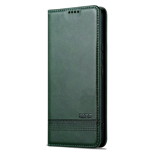 For Xiaomi Redmi Note 13 Pro 4G AZNS Magnetic Calf Texture Flip Leather Phone Case(Dark Green) by AZNS