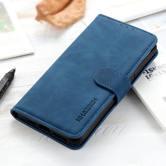 For iPhone 16 KHAZNEH Retro Texture Leather Phone Case(Blue) by buy2fix