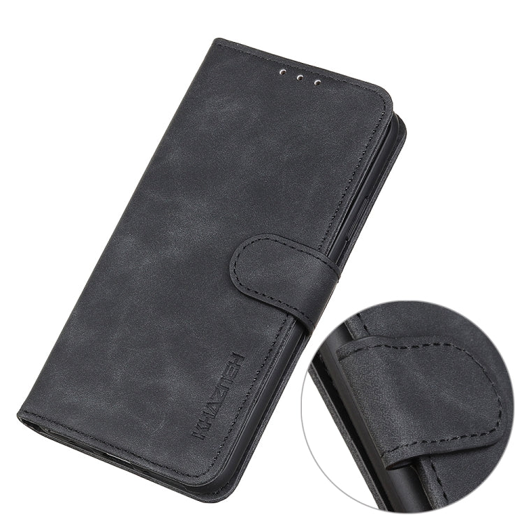 For iPhone 16 Plus KHAZNEH Retro Texture Leather Phone Case(Black) by buy2fix