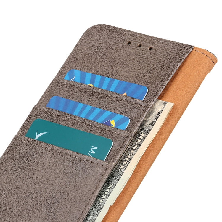 For iPhone 16 Pro KHAZNEH Cowhide Texture Horizontal Flip Leather Phone Case(Khaki) by buy2fix