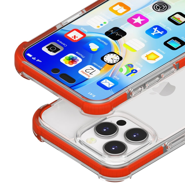 For iPhone 16 Pro Max Four-corner Shockproof TPU Hybrid Acrylic Phone Case(Red) by buy2fix