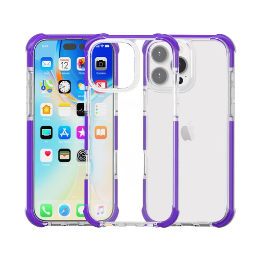 For iPhone 16 Pro Four-corner Shockproof TPU Hybrid Acrylic Phone Case(Purple) by buy2fix