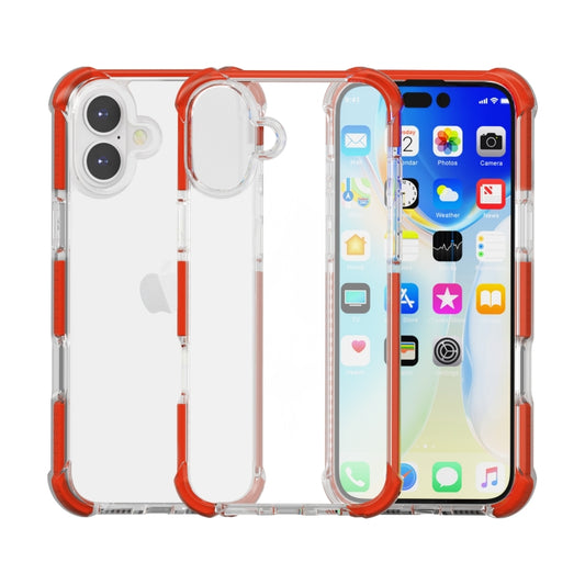 For iPhone 16 Plus Four-corner Shockproof TPU Hybrid Acrylic Phone Case(Red) by buy2fix