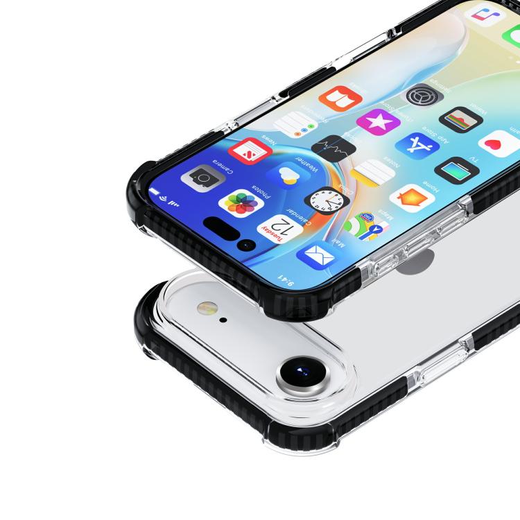 For iPhone Air Four-corner Shockproof TPU Hybrid Acrylic Phone Case(Black + Transparent) - iPhone Air Cases by buy2fix | Online Shopping UK | buy2fix