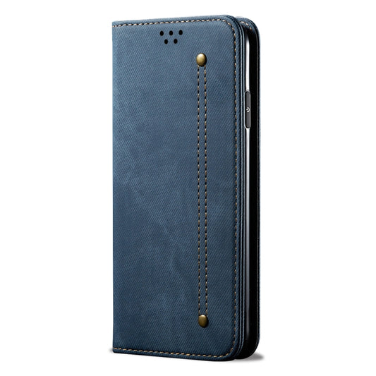For Honor X8 5G / X6 4G Foreign Denim Texture Flip Leather Phone Case(Blue) by buy2fix