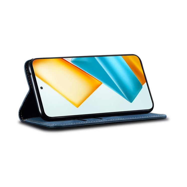 For Honor X8b 4G Global Denim Texture Flip Leather Phone Case(Blue) by buy2fix