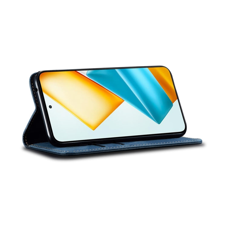 For Honor Play 8T 5G / X7b Denim Texture Flip Leather Phone Case(Blue) by buy2fix