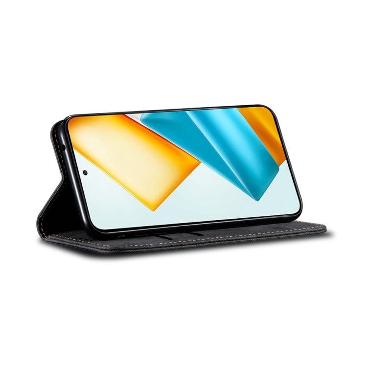 For Honor Magic6 Lite / X9b 5G Denim Texture Flip Leather Phone Case(Black) by buy2fix