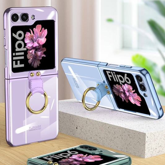 For Samsung Galaxy Z Flip6 / Flip7 FE GKK Electroplating Phone Case with Ring(Purple) by GKK