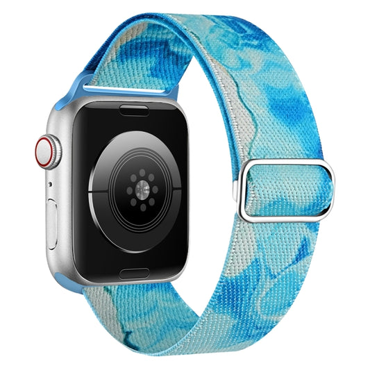 For Apple Watch Ultra 49mm Painted Pattern Nylon Replacement Watch Band(Ocean Blue) by buy2fix