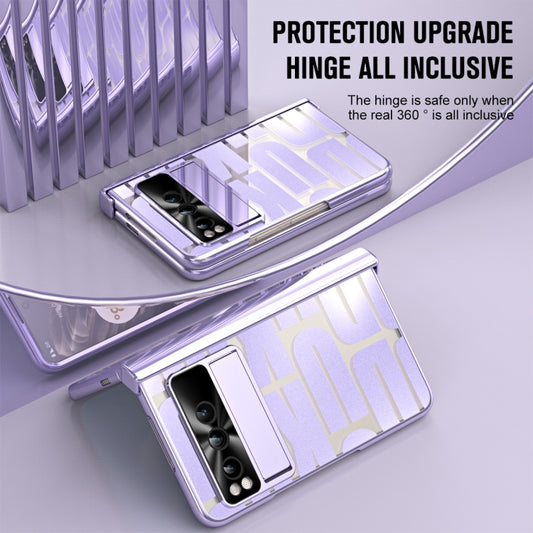 For Google Pixel Fold Integrated Electroplating Folding Phone Case(Purple) by buy2fix