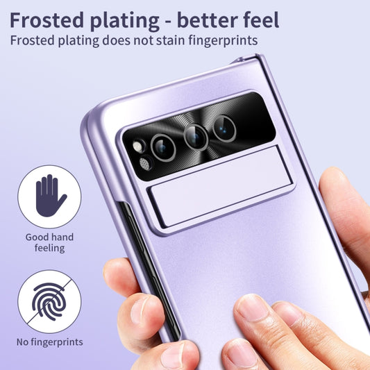 For Google Pixel Fold Integrated Electroplating Folding All-inclusive Phone Case with Pen Slot & Hinge(Purple) by buy2fix