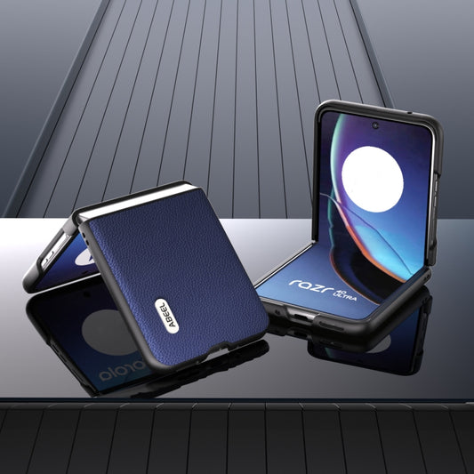 For Motorola Razr 40 Ultra ABEEL Black Edge Genuine Mino Phone Case(Royal Blue) by buy2fix