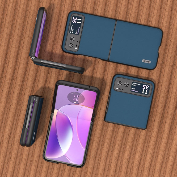 For Motorola Razr 40 ABEELGenuine Silky Soft Black Edge Phone Case(Blue) by buy2fix