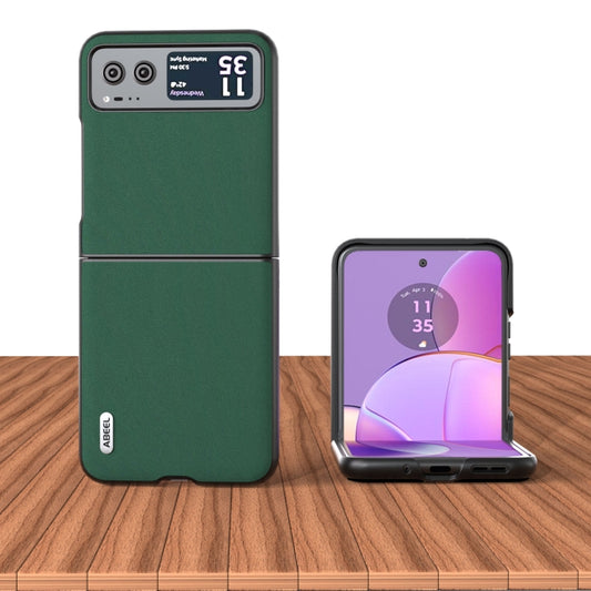 For Motorola Razr 40 ABEELGenuine Silky Soft Black Edge Phone Case(Green) by buy2fix
