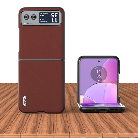 For Motorola Razr 40 ABEELGenuine Silky Soft Black Edge Phone Case(Coffee) by buy2fix
