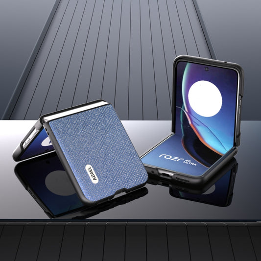For Motorola Razr 40 Ultra ABEEL Diamond Series Black Edge Phone Case(Sapphire Blue) by buy2fix