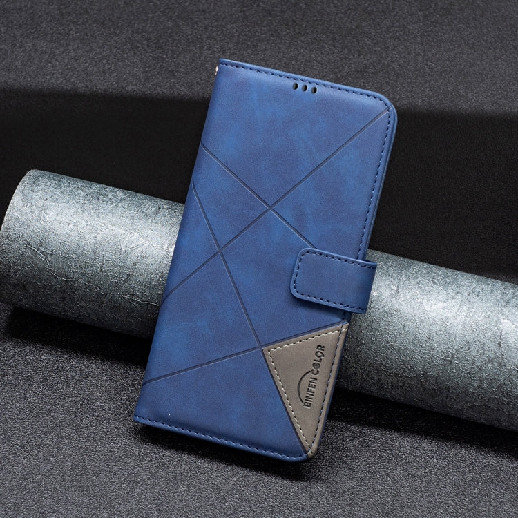 For Motorola Moto G Power 5G 2024 Magnetic Buckle Rhombus Texture Leather Phone Case(Blue) by buy2fix