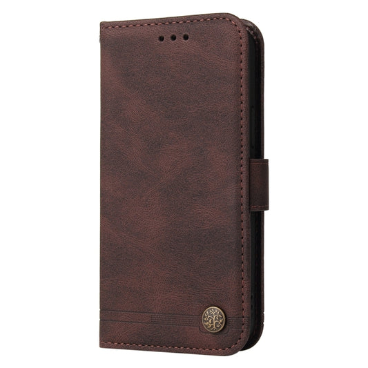 For Google Pixel 9 Pro Skin Feel Life Tree Metal Button Leather Phone Case(Brown) by buy2fix