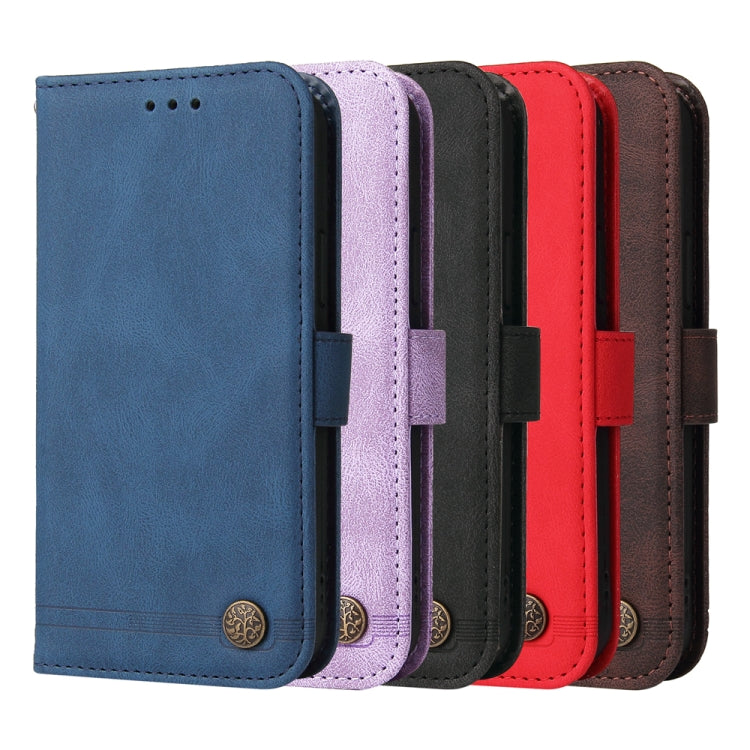 For Google Pixel 9 Skin Feel Life Tree Metal Button Leather Phone Case(Red) by buy2fix