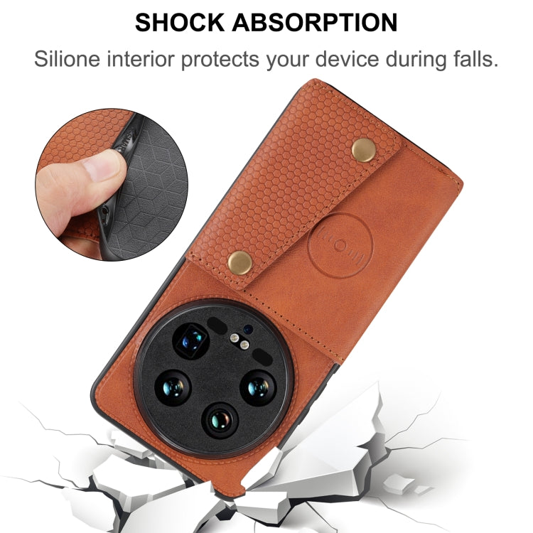 For Xiaomi 14 Ultra Double Buckle Card Slots Magnetic Phone Case(Red) by buy2fix