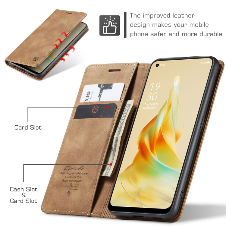 For OPPO Reno8 T 4G CaseMe 013 Multifunctional Horizontal Flip Leather Phone Case(Brown) by CaseMe