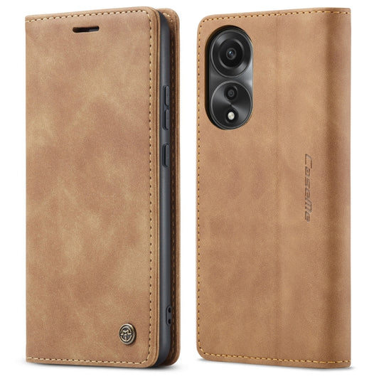 For OPPO A78 4G CaseMe 013 Multifunctional Horizontal Flip Leather Phone Case(Brown) by CaseMe