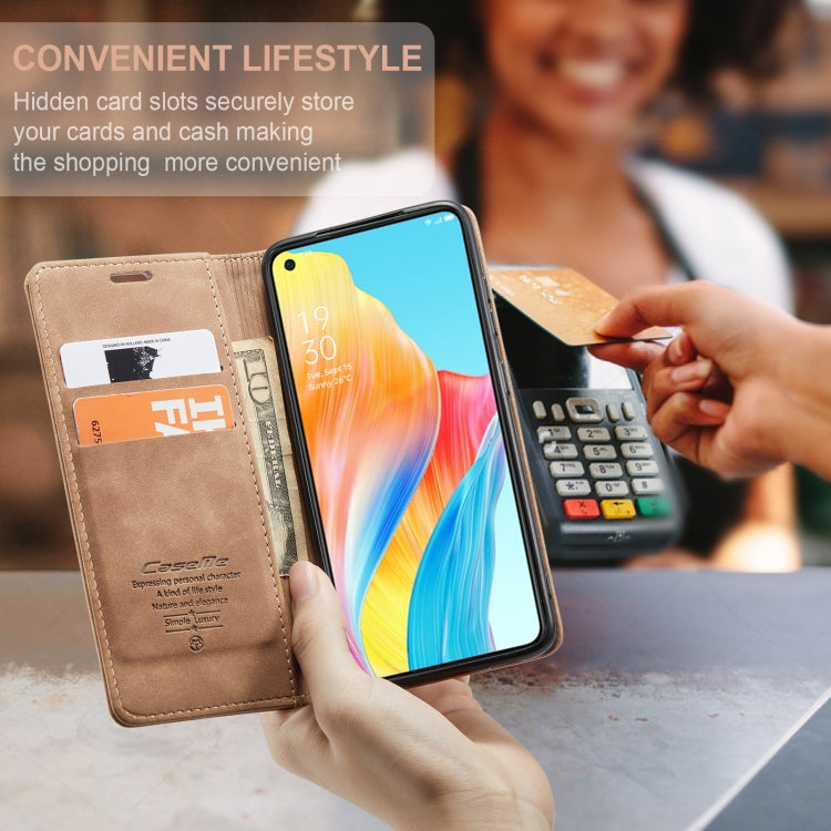 For OPPO A78 4G CaseMe 013 Multifunctional Horizontal Flip Leather Phone Case(Brown) by CaseMe