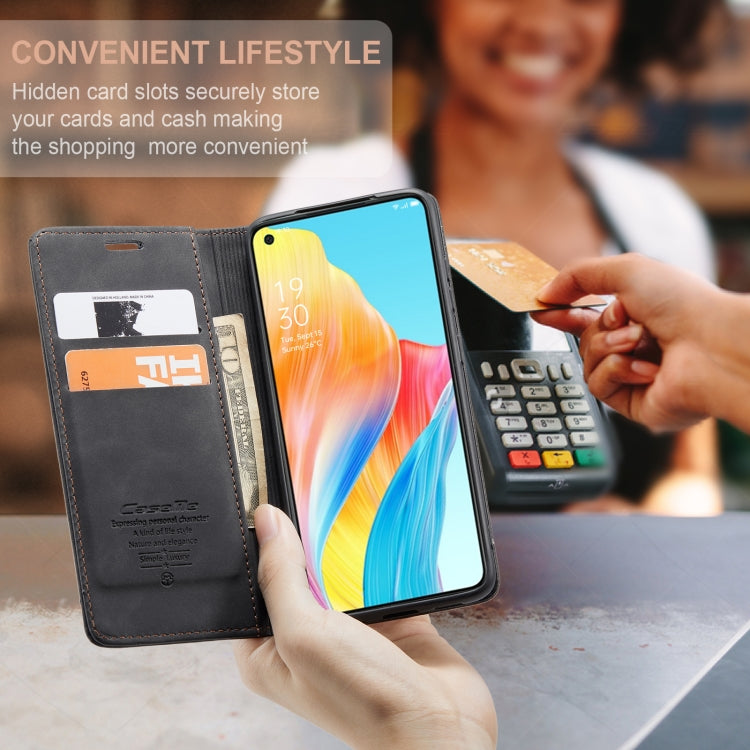 For OPPO A78 4G CaseMe 013 Multifunctional Horizontal Flip Leather Phone Case(Black) by CaseMe