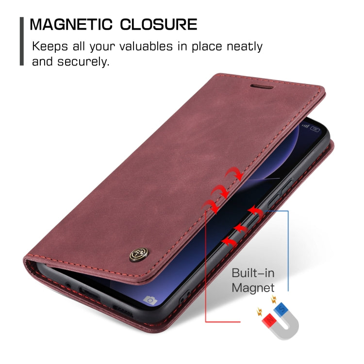 For Xiaomi 13T/13T Pro CaseMe 013 Multifunctional Horizontal Flip Leather Phone Case(Wine Red) by CaseMe