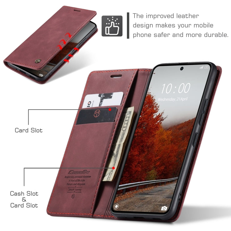 For Xiaomi Poco X6 Pro CaseMe 013 Multifunctional Horizontal Flip Leather Phone Case(Wine Red) by CaseMe