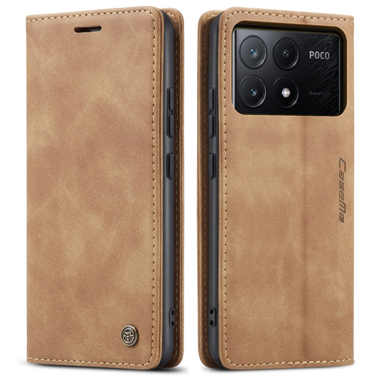For Xiaomi Redmi K70E 5G CaseMe 013 Multifunctional Horizontal Flip Leather Phone Case(Brown) by CaseMe