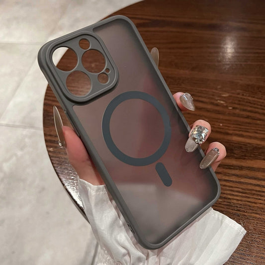 For iPhone 15 Pro MagSafe Magnetic TPU Hybrid PC Phone Case(Titanium Gray) by buy2fix